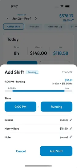 Clock In & Track Shifts Live