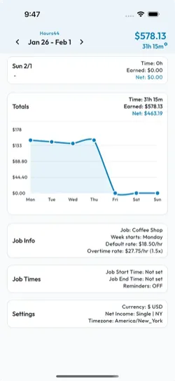 View Weekly Earnings at a Glance